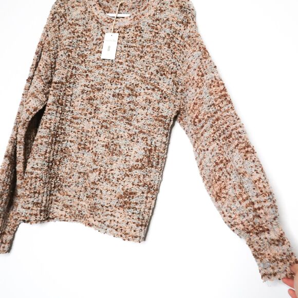 Vanilla Bay‎ Womens Sweater Size Small Blue Brown Boucle Boho Cozy Neutral - Picture 8 of 8